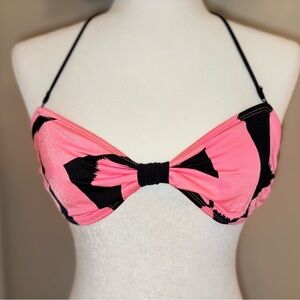 La Blanca Vintage Pink & Black Bikini Bow Top